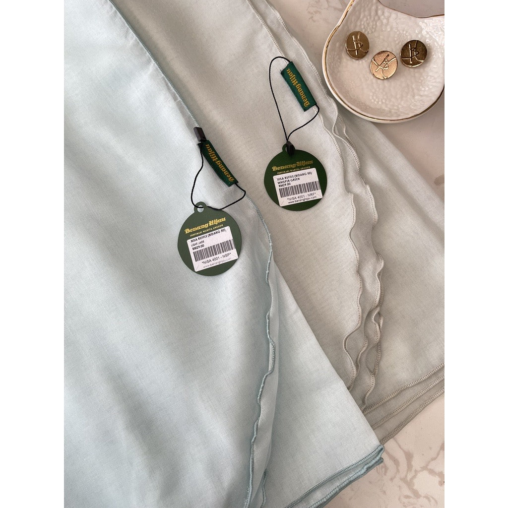 Tudung Bawal Nisa Ruffle - 50 Light Jade