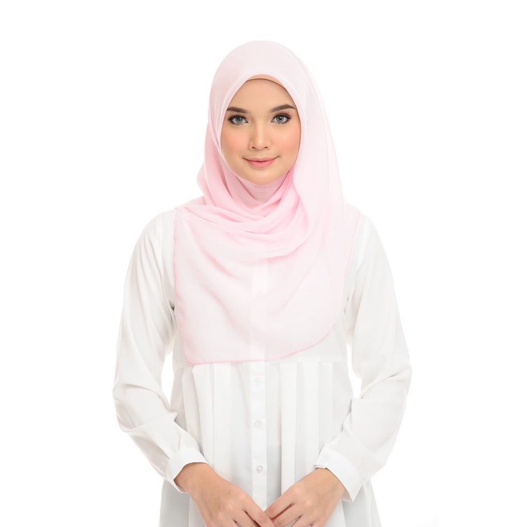 Tudung Bawal Maira Square - Heavenly Pink