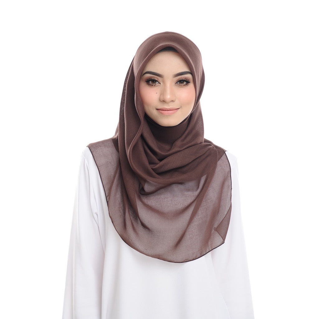Tudung Bawal Maira Square - Dark Chocolate