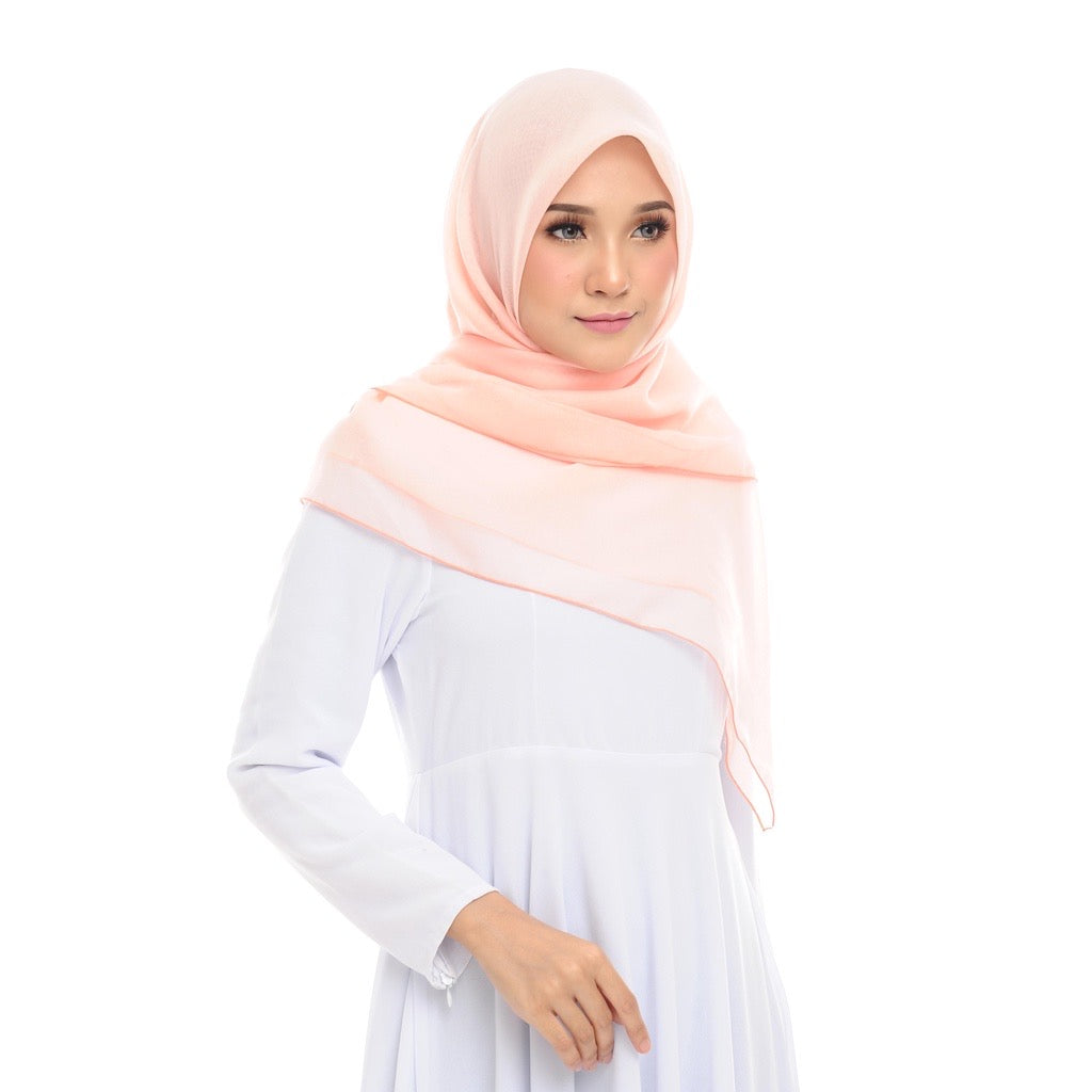 Tudung Bawal Maira Square - Light Peach