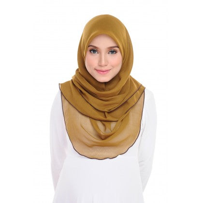 Tudung Bawal Maira Ruffle - Earthy Shades