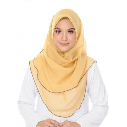 Tudung Bawal Maira Ruffle - Sandy Shades