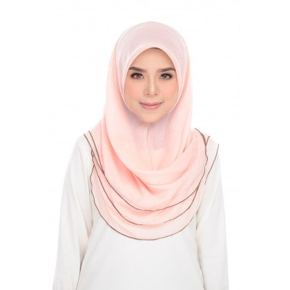 Tudung Bawal Maira Ruffle - Pinky Shades