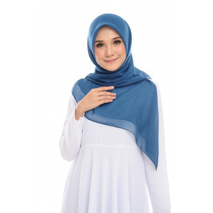 Tudung Bawal Maira Square - Bluish Shades