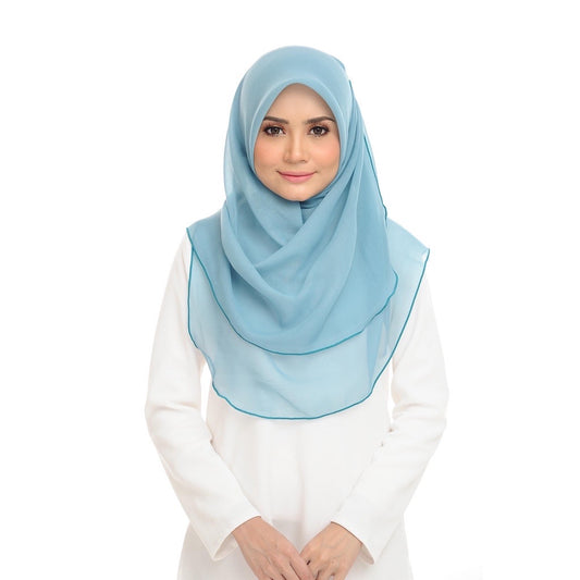 Tudung Bawal Maira Ruffle - Beryl Green