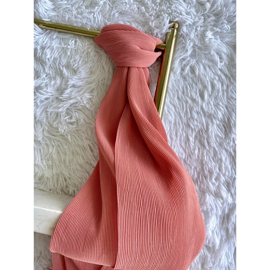 Leia Pleated Shawl - 28 Coral Haze