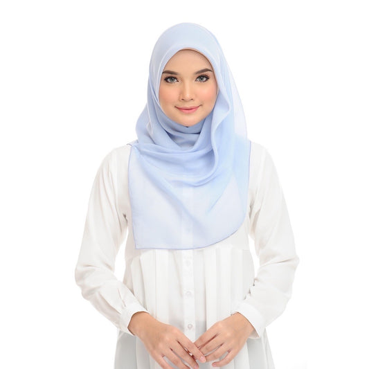 Tudung Bawal Maira Square - Illusion Blue