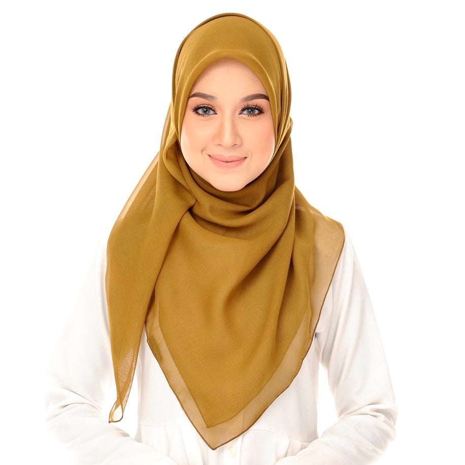 Tudung Bawal Maira Square - Gold