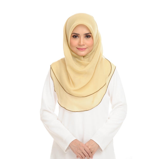 Tudung Bawal Maira Ruffle - Lemongrass