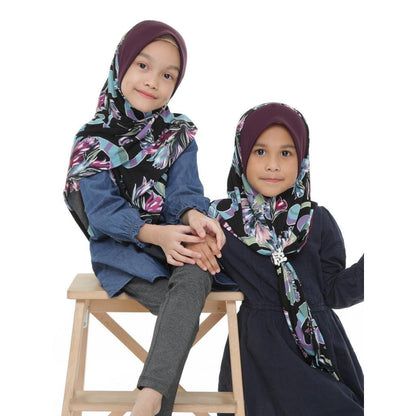 30 Tudung Instant Raisya Kids - Black S