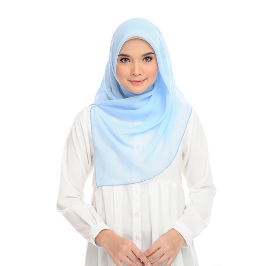 Tudung Bawal Maira Square - Crystal Blue