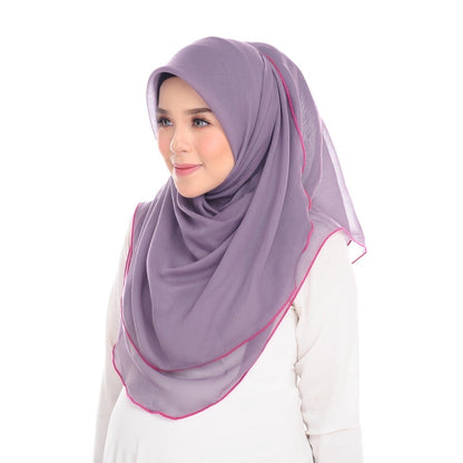 Tudung Bawal Maira Ruffle - Vintage Violet