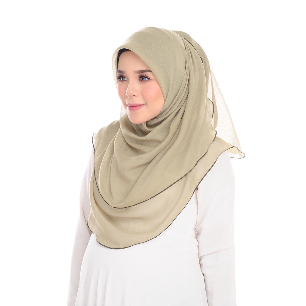 Tudung Bawal Maira Ruffle - Leaf Green