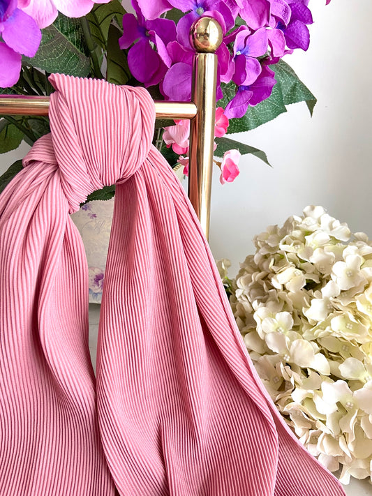 Leia Pleated Shawl - Pink Icing