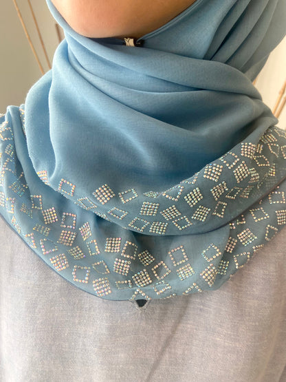 Tudung Bawal Maira Bling - 53 Steel Blue