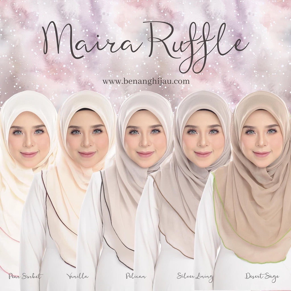 Tudung Bawal Maira Ruffle - Desert Sage