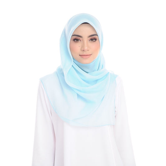 Tudung Bawal Maira Square - Soft Blue