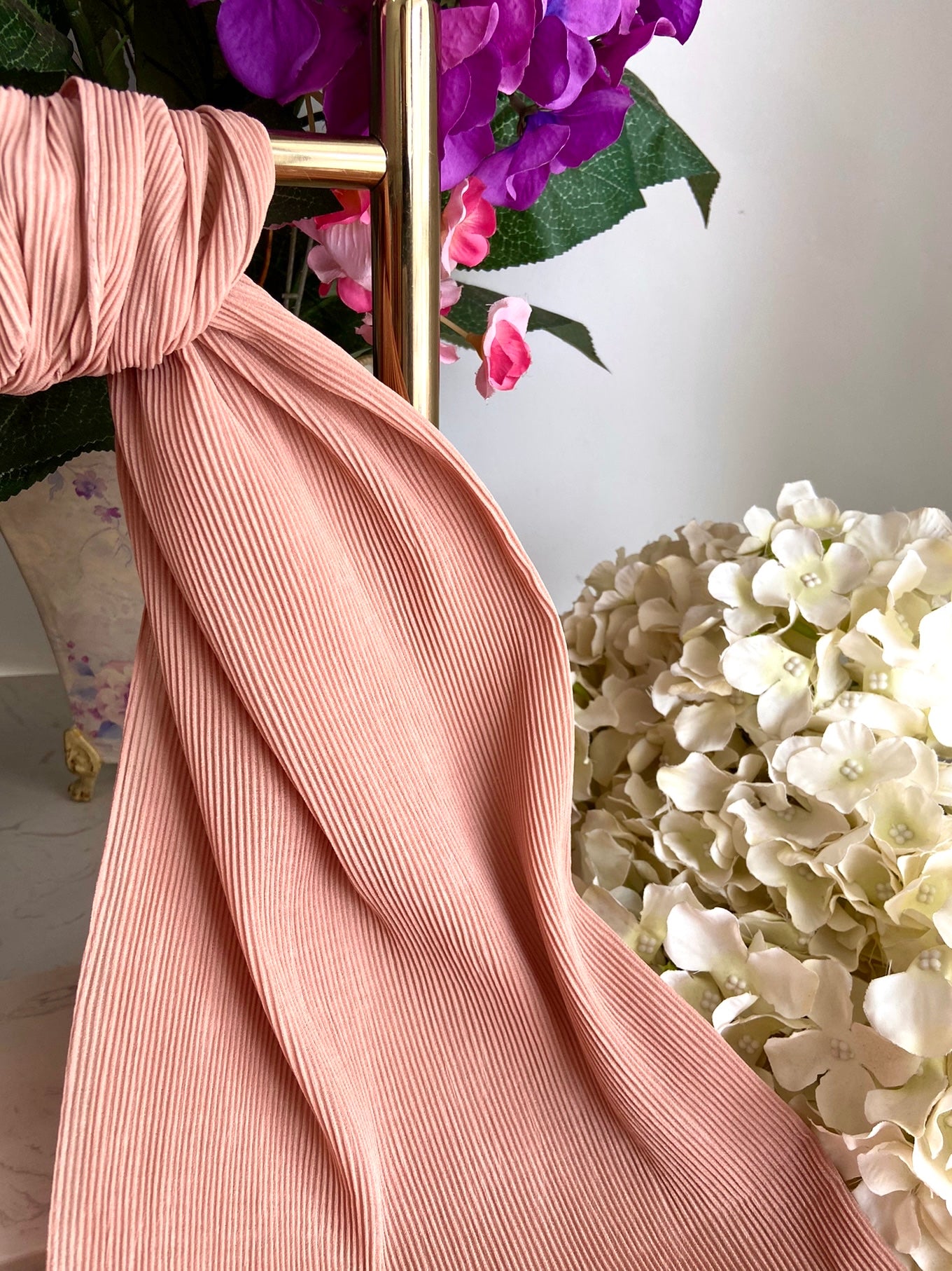 Leia Pleated Shawl - 21 Pink Sand