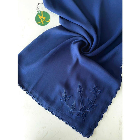 Shawl Sulam Kenangan - Navy Blue