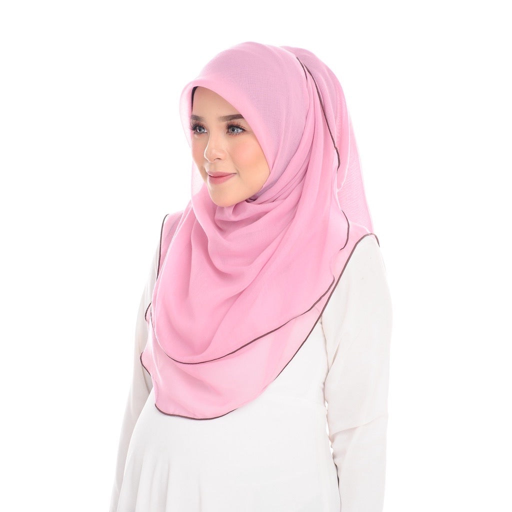 Tudung Bawal Maira Ruffle - Mauve Mist