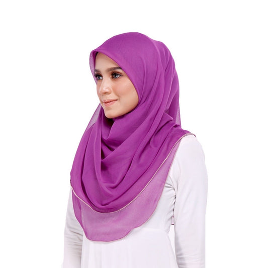 Tudung Bawal Maira Ruffle - Imperial Purple