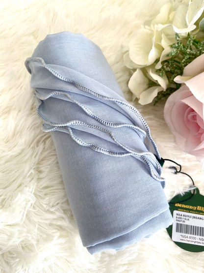 Tudung Bawal Nisa Ruffle - 91 Barely Blue