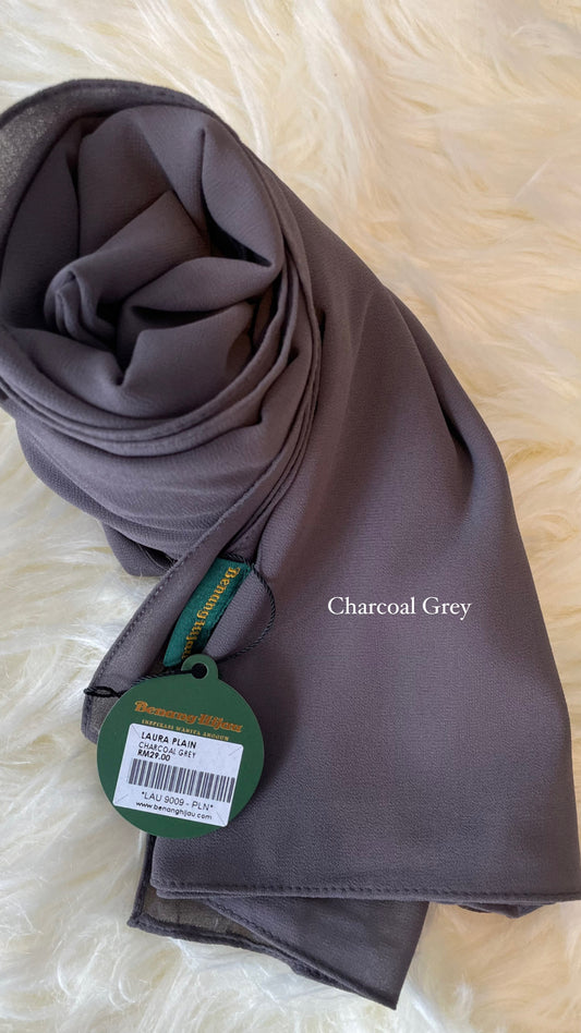 Laura Long Shawl - 59 Charcoal Grey