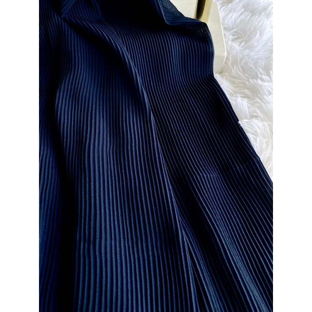 Leia Pleated Shawl - 60 Dark Blue