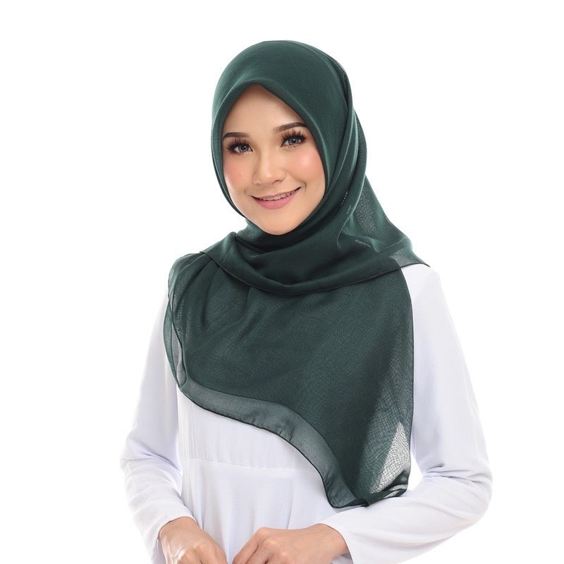 Tudung Bawal Maira Square - Emerald Green