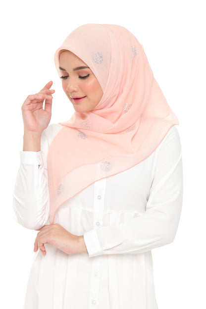 Tudung Bawal Maira Bling - 15 Pale Peach