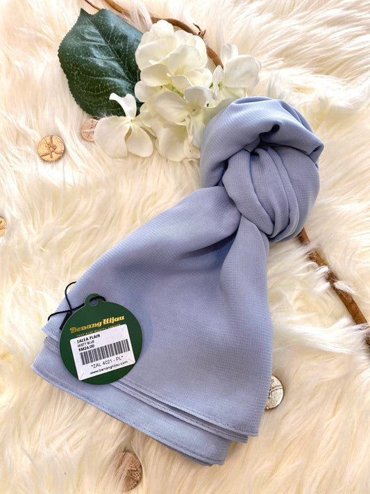 Tudung Bawal Zalea Square - 36 Misty Blue