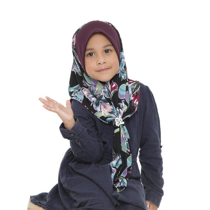 30 Tudung Instant Raisya Kids - Black S