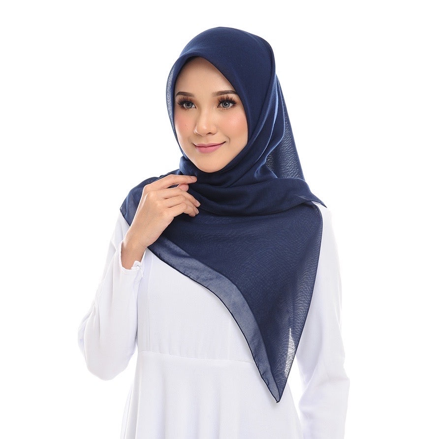 Tudung Bawal Maira Square - Dark Blue