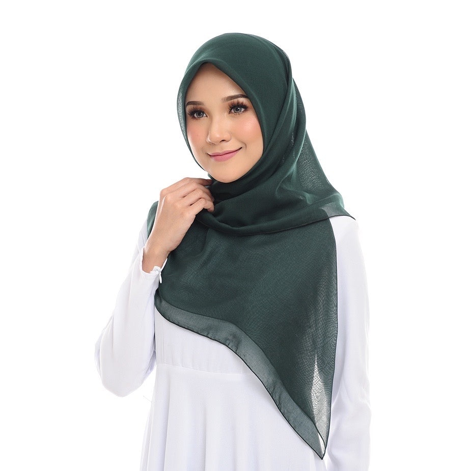 Tudung Bawal Maira Square - Emerald Green