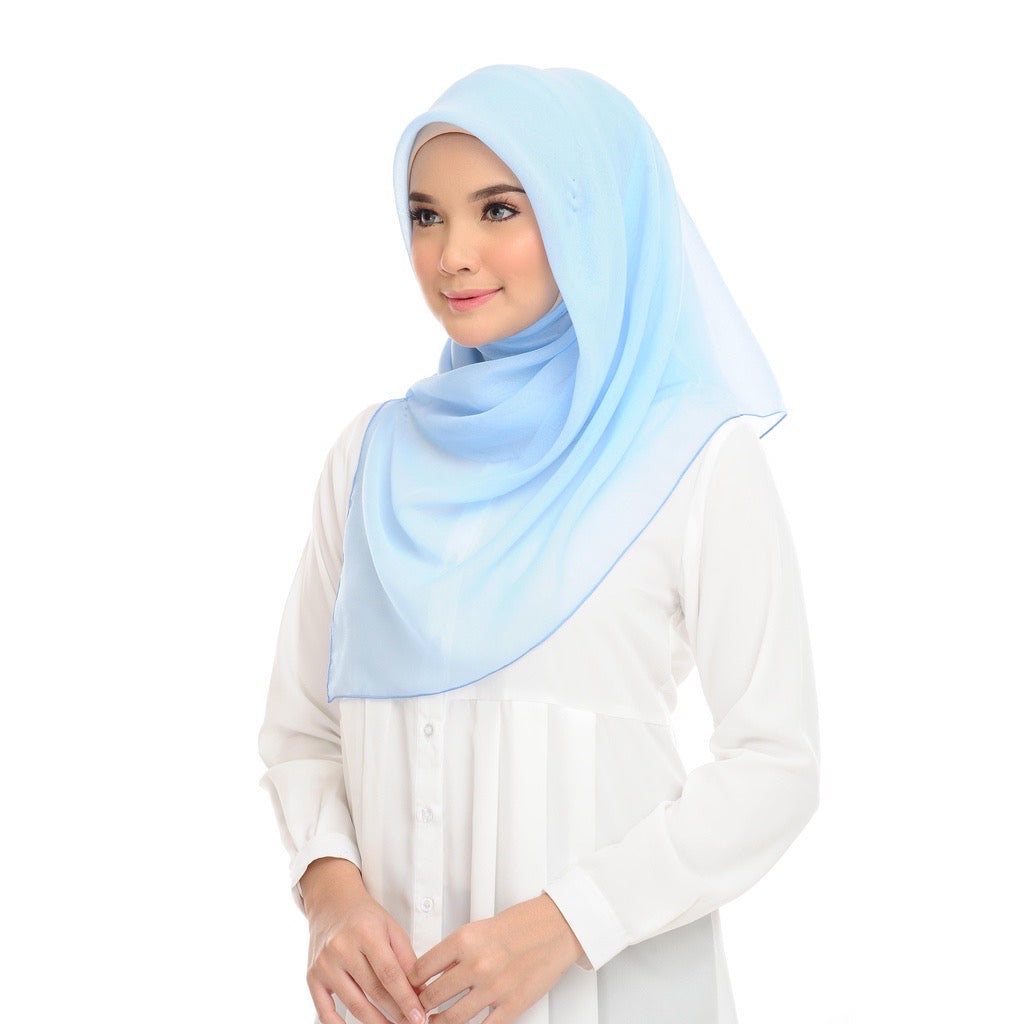 Tudung Bawal Maira Square - Crystal Blue