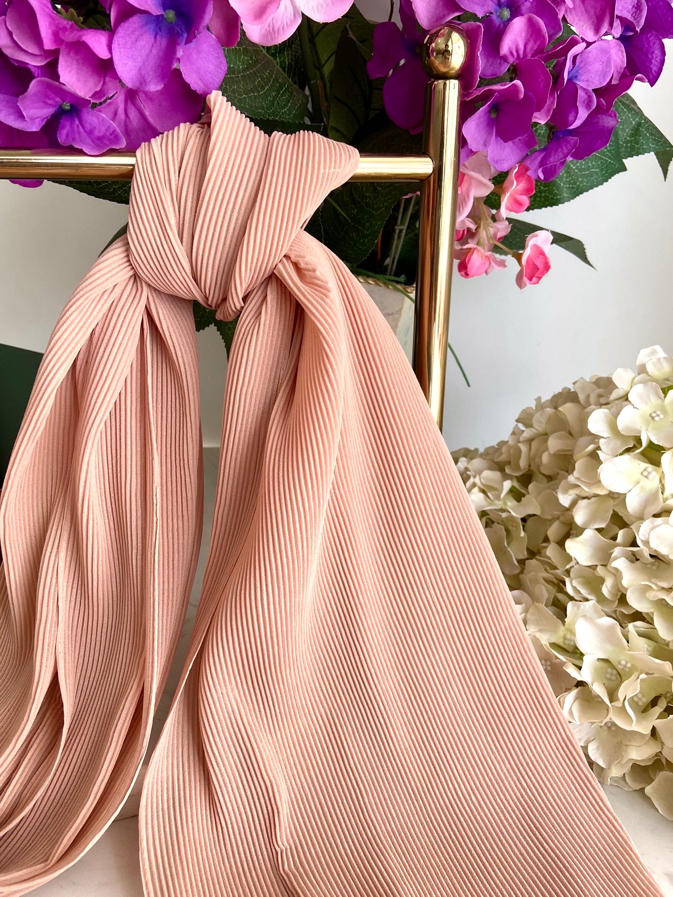 Leia Pleated Shawl - 22 Rose Cloud