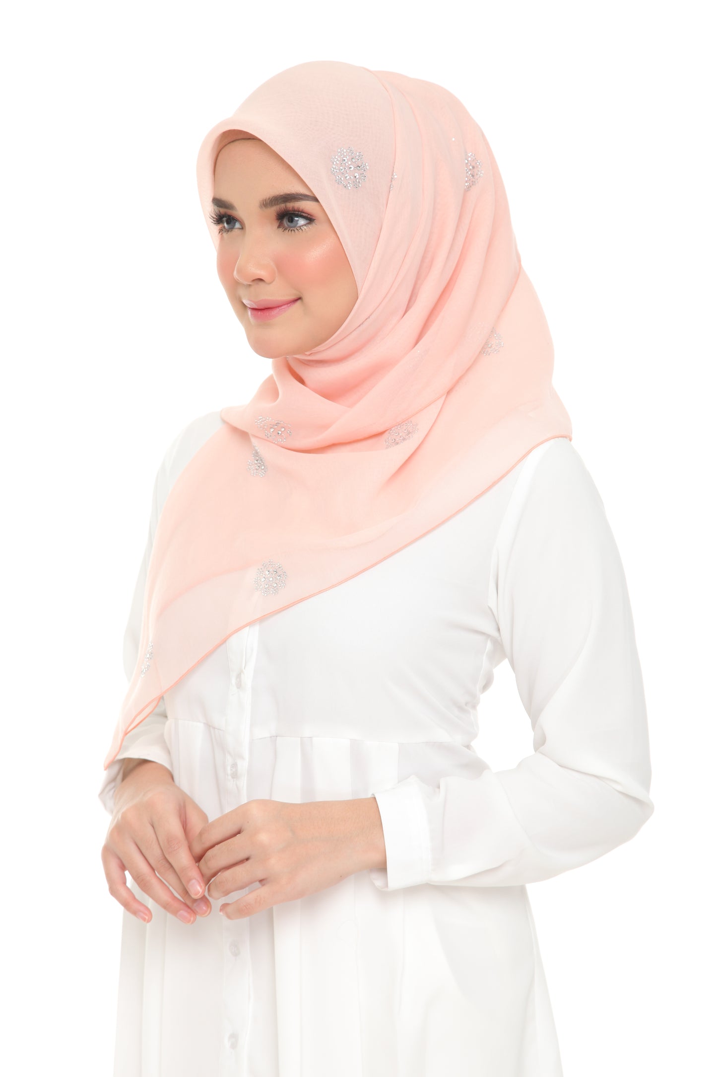 Tudung Bawal Maira Bling - 15 Pale Peach