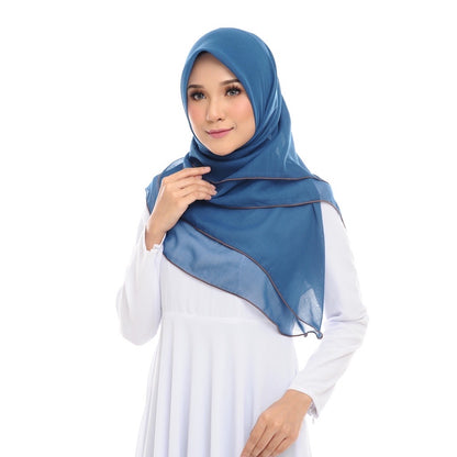 Tudung Bawal Maira Ruffle - Prussian Blue