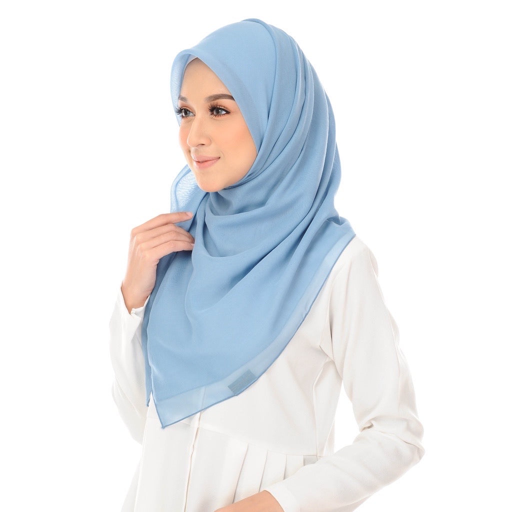 Tudung Bawal Maira Square - Steel Blue