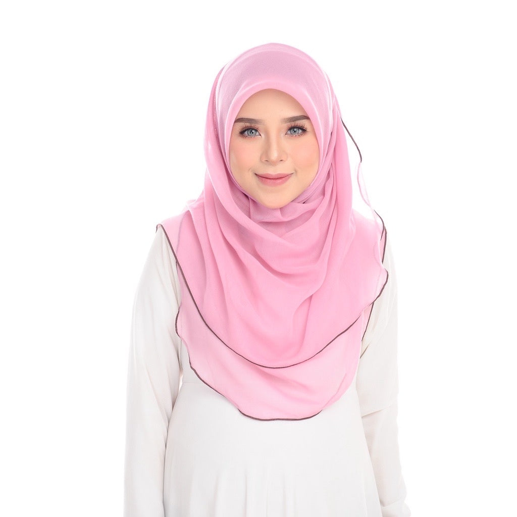 Tudung Bawal Maira Ruffle - Mauve Mist