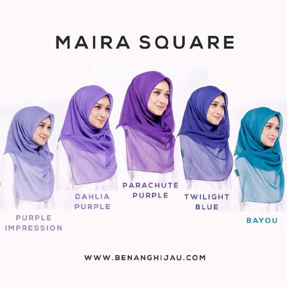 Tudung Bawal Maira Square - Purple Impression
