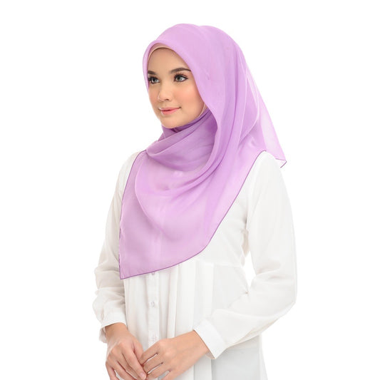 Tudung Bawal Maira Square - Sheer Lilac