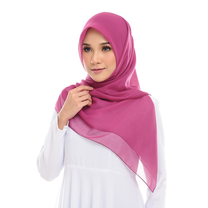 Tudung Bawal Maira Square - Magenta