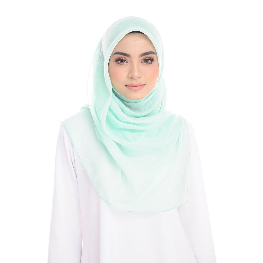 Tudung Bawal Maira Square - Lucite Green