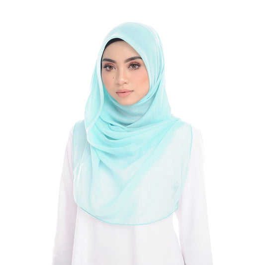 Tudung Bawal Maira Square - Aqua Green