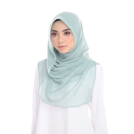 Tudung Bawal Maira Square - Dusty Mint