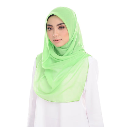 Tudung Bawal Maira Square - Apple Green