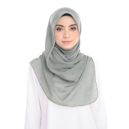 Tudung Bawal Maira Square - Deep Lichen Green