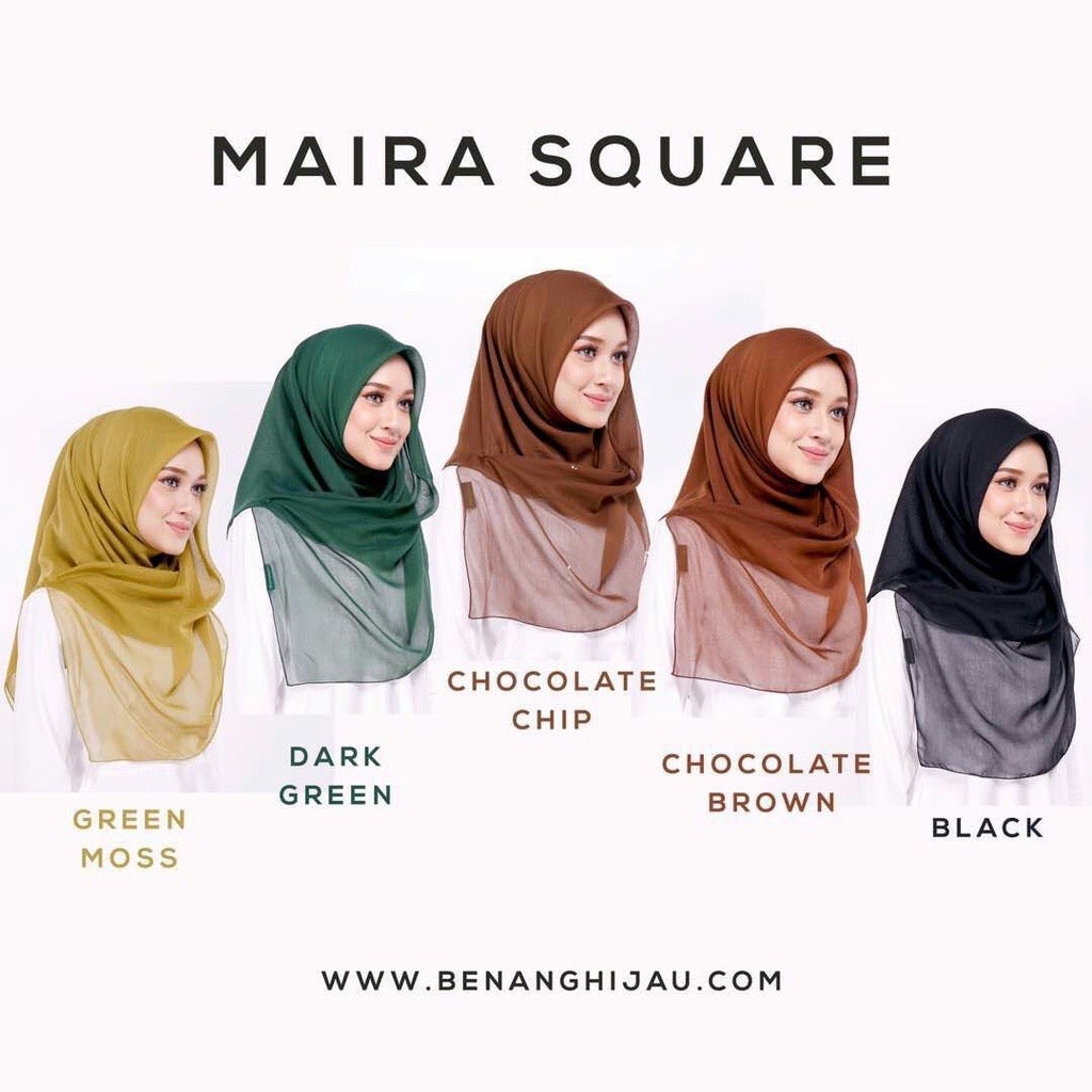 Tudung Bawal Maira Square - Dark Green