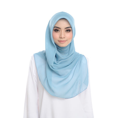 Tudung Bawal Maira Square - Faded Blue